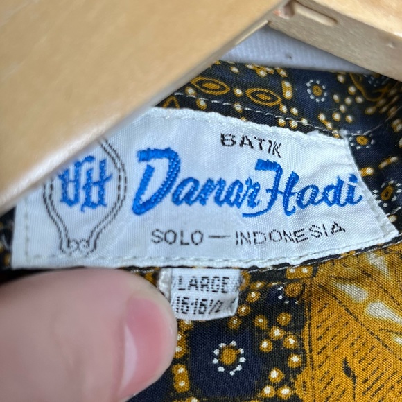 Vintage Danar Hadi Button Up Shirt Size Large 16-16 1/2 - Picture 5 of 5